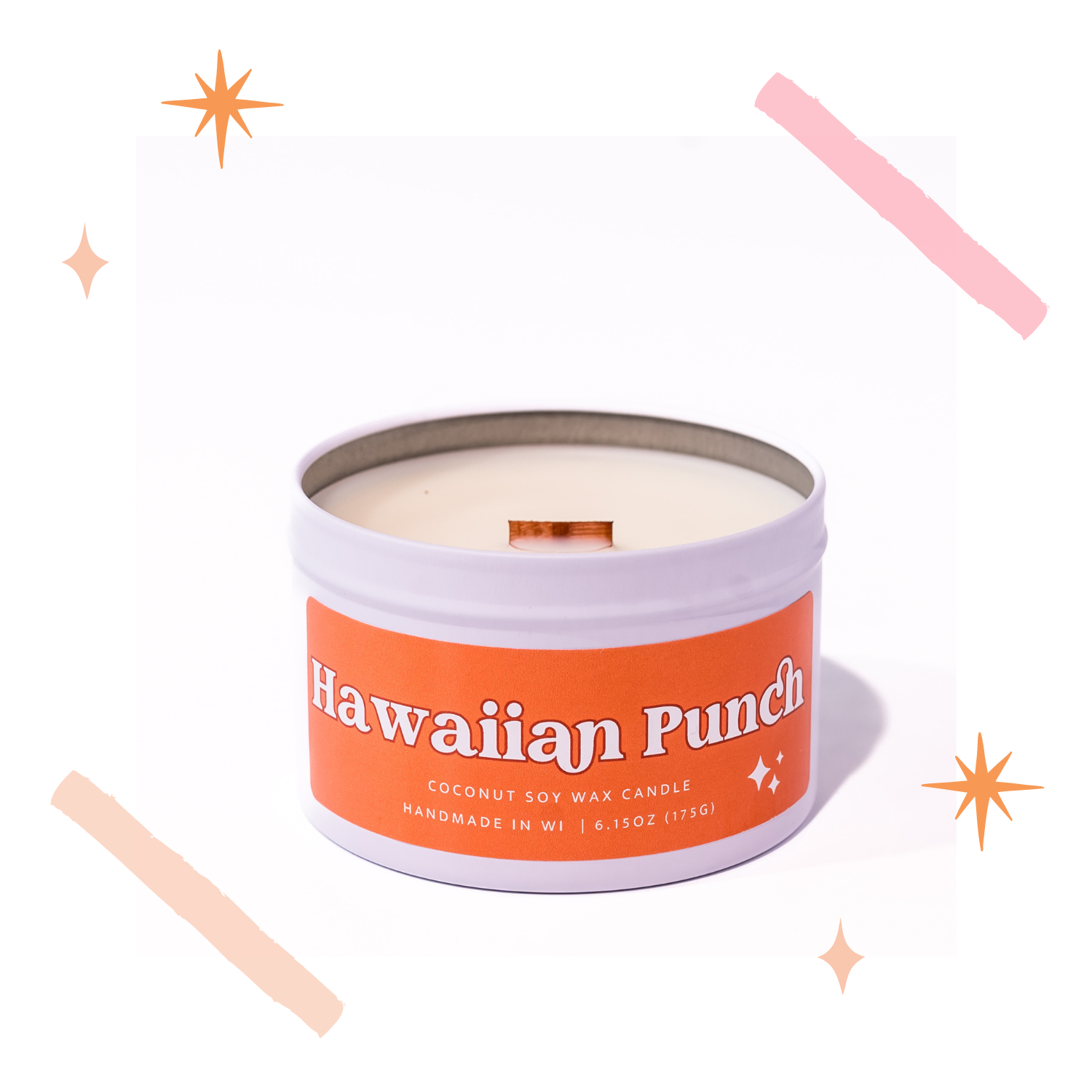 Hawaiian Punch Wooden Wick Tin | Spring 2024 – Olive + Renn Candle Studio