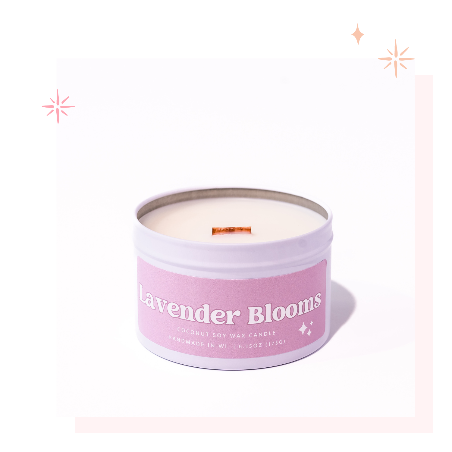 Lavender Blooms Wooden Wick Tin | Spring 2024 – Olive + Renn Candle Studio